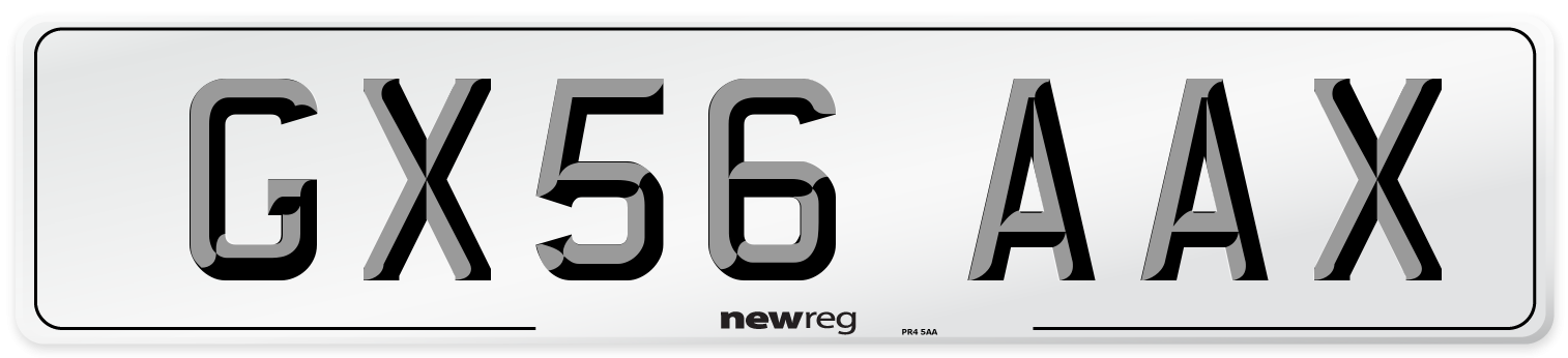 GX56 AAX Number Plate from New Reg